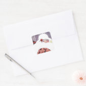 STICKER CARRÉ FEMME DANS LA NEIGE, MODE DE BEAUTÉ HIVER (Enveloppe)