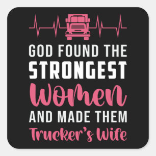 Sticker Carré Femme De Camionnette Dieu A Trouvé Les Femmes Les