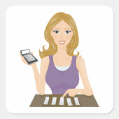 Sticker Carré Femme de finance (Devant)