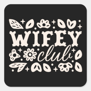 Sticker Carré Femme épouse club équipage escouade cowgirl wester