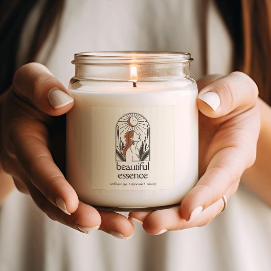 Sticker Carré Femme Feuille Moon Arch SKINCARE Wellness Day Spa