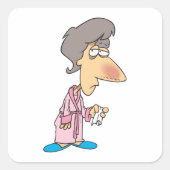 Sticker Carré Femme malade (Devant)