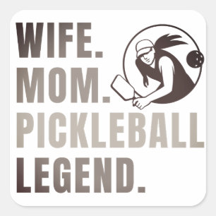 Sticker Carré Femme Maman Pickleball Legend - Vintage Drôle Femm