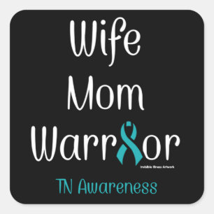 Sticker Carré Femme Maman Warrior...TN
