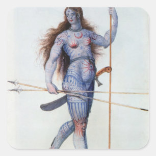 Sticker Carré Femme Pictish