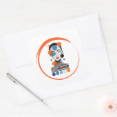 Sticker Carré femme rêveuse (Enveloppe)