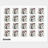 Sticker Carré Femme sur toile – Concept d'expression abstraite (Feuille)