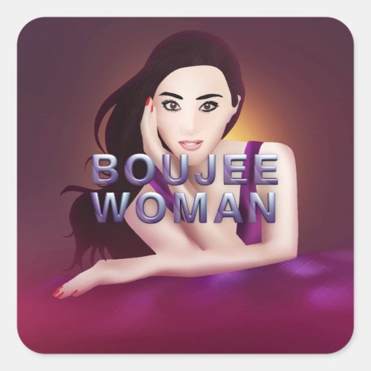 Sticker Carré Femme TEE Boujee (Devant)