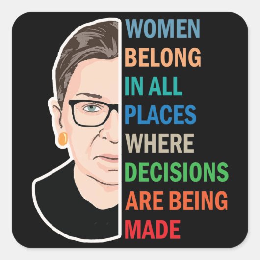 Sticker Carré Femmes Appartenant À Tous Les Endroits Ruth Bader (Devant)