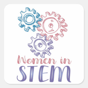 Sticker Carré Femmes en STEM