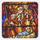 Sticker Carré Fenêtre en verre tendu Nativité Enveloppe de Noël (Devant)