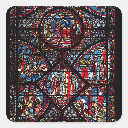 Sticker Carré Fenêtre représentant des scènes (Devant)