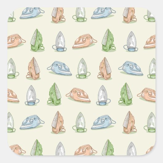 Sticker Carré Fer à repasser Lave-linge patten (Devant)