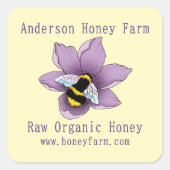 Sticker Carré Ferme d'abeilles miel Lavande jaune (Devant)