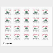 STICKER CARRÉ FERME D'ARBRES DE NOËL (Feuille)