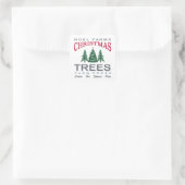 STICKER CARRÉ FERME D'ARBRES DE NOËL (Sac)
