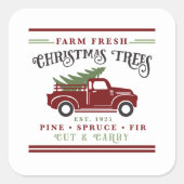 Sticker Carré Ferme des arbres de Noël frais (Devant)