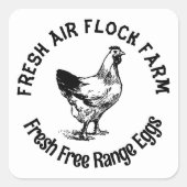 Sticker Carré Ferme Hen | Oeuf (Devant)