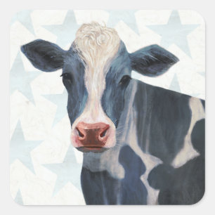 Sticker Carré Ferme patriotique - Vache