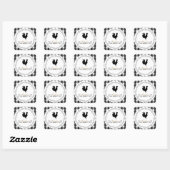 Sticker Carré Ferme Russe Plaid Black White Buffalo Check (Feuille)