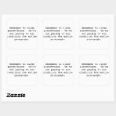 Sticker Carré Fermer l'autocollant Parenthèses (Feuille)