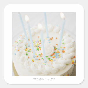 Sticker Carré Fermez-vous du gâteau d'anniversaire avec des
