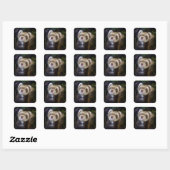 Sticker Carré Ferret (Feuille)