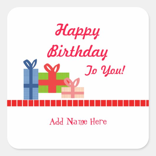 Sticker Carré Festif (Devant)