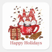 Sticker Carré Festif Joyeux Noël Fêtes gnomes (Devant)