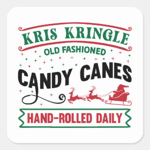 Sticker Carré Festif Noël Pôle Nord Kris Kringle bonbon ca