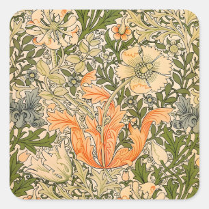 Sticker Carré Festival de fleurs de William Morris Spring Compto