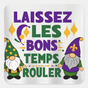 Sticker Carré festival Laissez Les Bons Temps Gras
