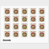Sticker Carré Festive Christmas Gingerbread Happy Holidays (Feuille)