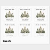 Sticker Carré Festive Christmas Trees | Modern Candle Labels (Feuille)