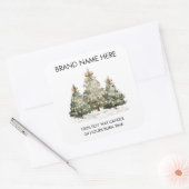 Sticker Carré Festive Christmas Trees | Modern Candle Labels (Enveloppe)