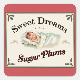 Sticker Carré Festive doux rêves sucre prunes