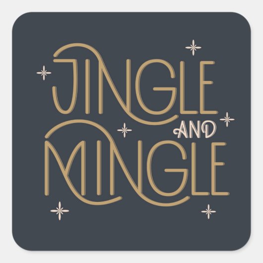 Sticker Carré Festive Jingle et Mingle Holiday Design (Devant)