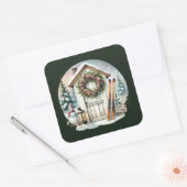 Sticker Carré Festive Joyeux Noël Pays remise ski (Enveloppe)