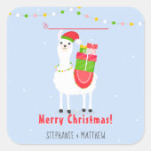 Sticker Carré Festive Llama Christmas (Devant)