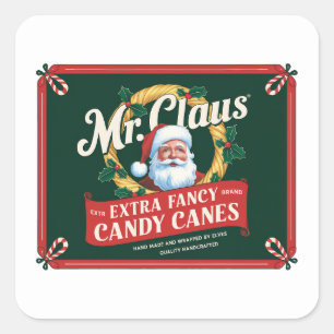 Sticker Carré Festive M. Claus sucre de canne
