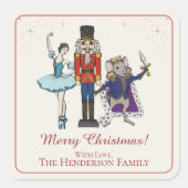 Sticker Carré Festive Merry Christmas Nutcracker Ballet (Devant)