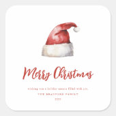 Sticker Carré Festive Santa Hat (Devant)
