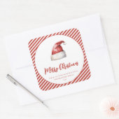 Sticker Carré Festive Santa Hat Red Stripe (Enveloppe)