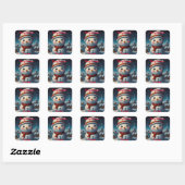 Sticker Carré Festive Snowmen Winter Joie (Feuille)