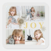 Sticker Carré Festive Sparkling Gold Joie Noël Photo Holiday (Devant)