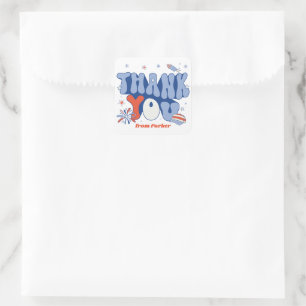 Sticker Carré Fête aux États-Unis d'Amérique Rouge Blanc Bleu Me