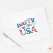 Sticker Carré Fête Aux États-Unis Patriotique (Enveloppe)