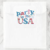 Sticker Carré Fête Aux États-Unis Patriotique (Sac)