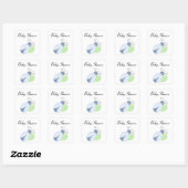 Sticker Carré Fête bébé Dame Bleue (Feuille)