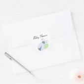 Sticker Carré Fête bébé Dame Bleue (Enveloppe)